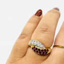 Bague 2 Ors avec Diamants et Rubis