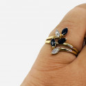 Bague Or Jaune avec Diamants et Saphirs