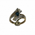 Bague 2 Ors avec Saphir et Diamants