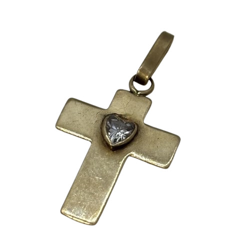 Pendentif Croix Or avec Oxyde