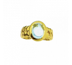 Bague Or avec Aigue Marine