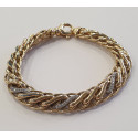 Bracelet Or Jaune Maille Palmier avec Diamants