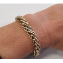 Bracelet Or Jaune Maille Palmier avec Diamants