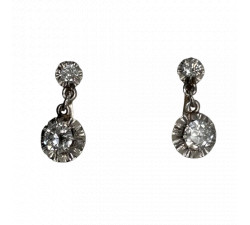 Boucles Dormeuses Or avec Diamants