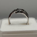 Bague 2 Ors avec Diamants Noirs et Blancs