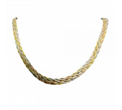 Collier 3 Ors Maille Tressée