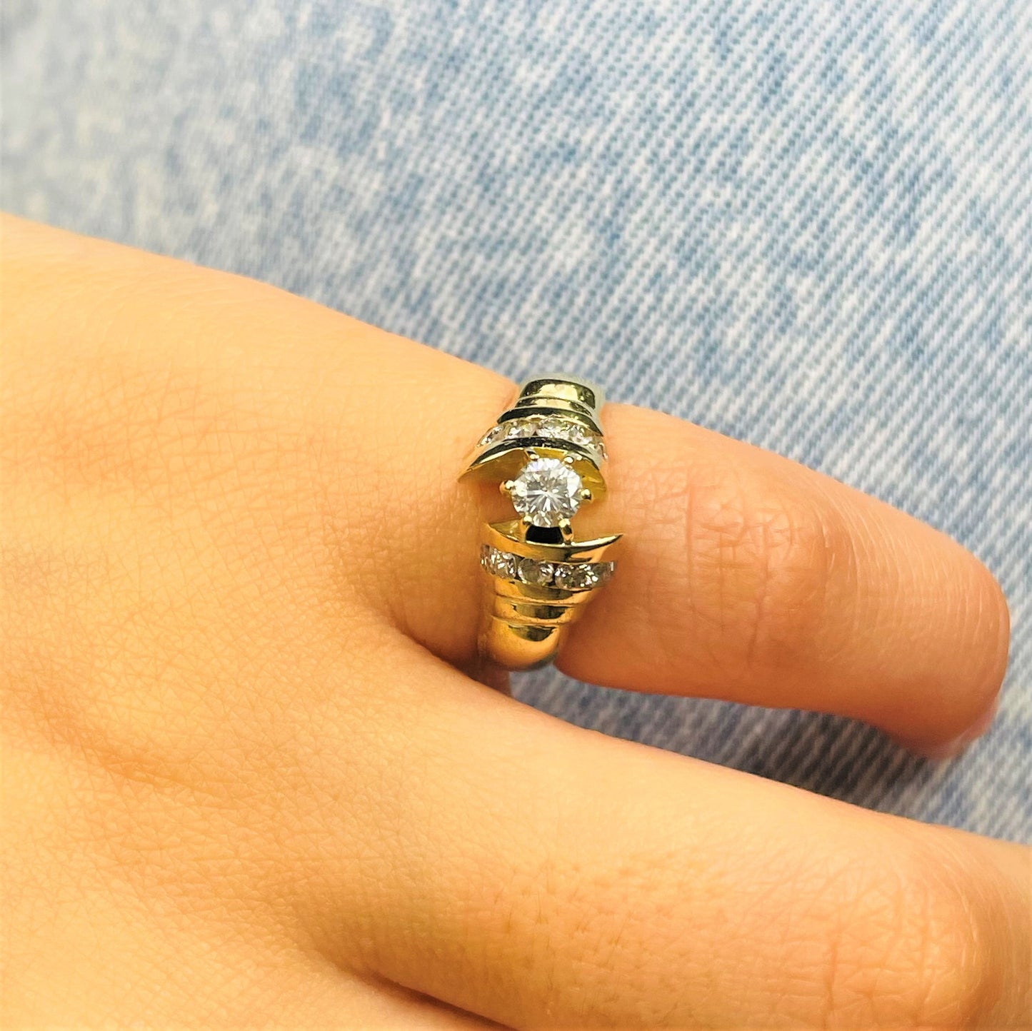 Bague Or jaune avec Diamants