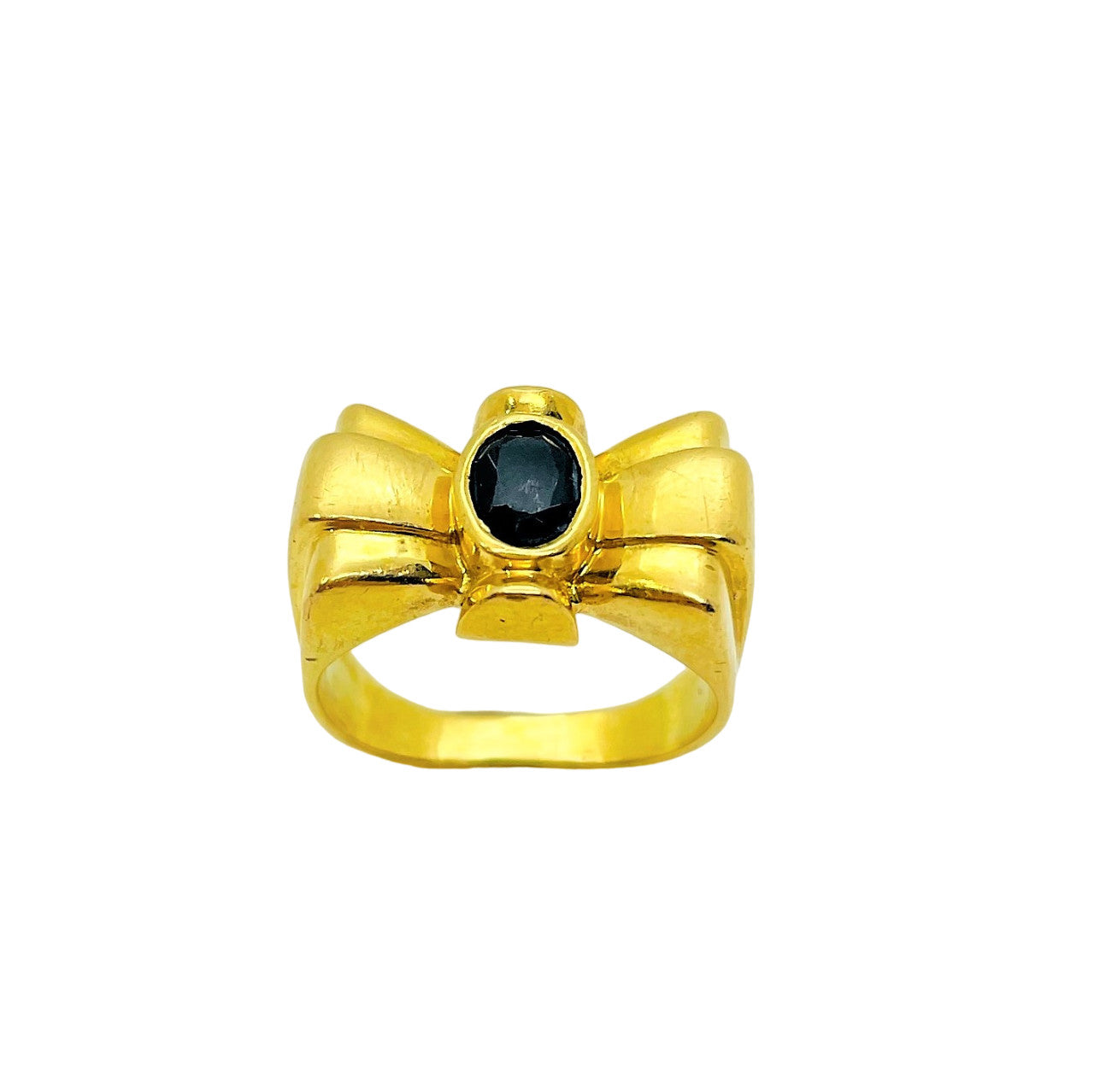 Bague Noeud Or Jaune avec Saphir