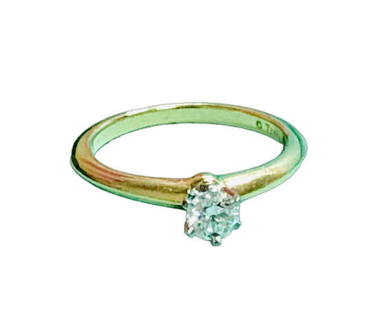 Bague solitaire Tiffany & Co Setting en platine et en diamant