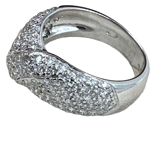 Bague Pavage Diamants Or Blanc