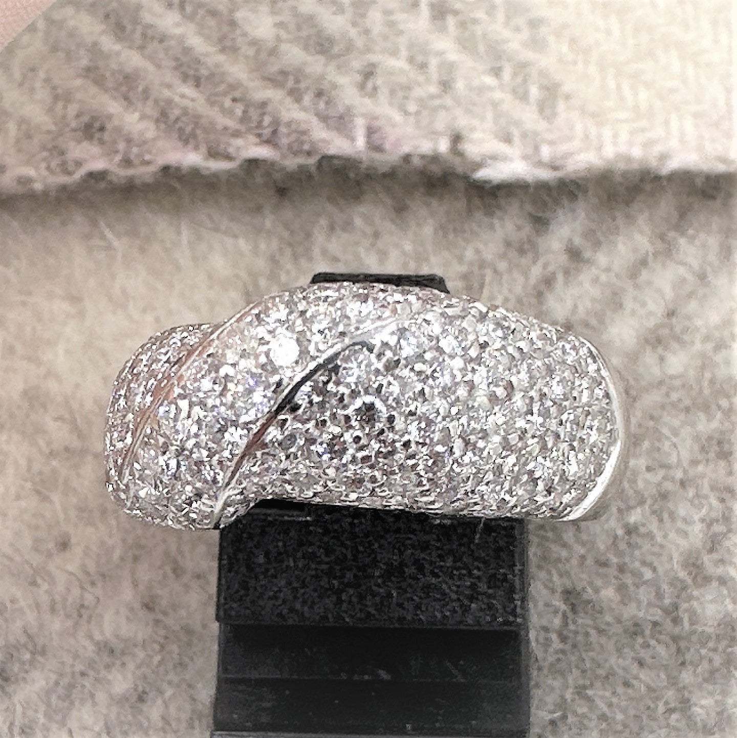 Bague Pavage Diamants Or Blanc