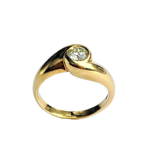 Bague Solitaire Diamant Or jaune