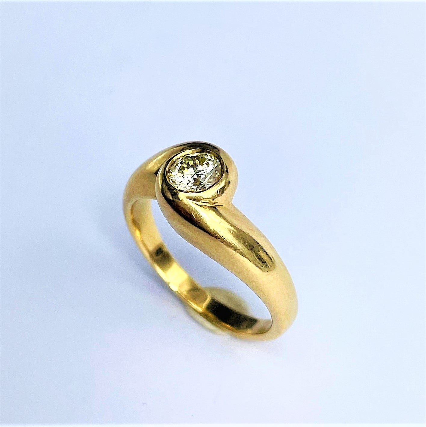 Bague Solitaire Diamant Or jaune