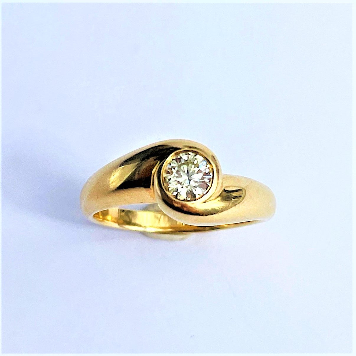 Bague Solitaire Diamant Or jaune