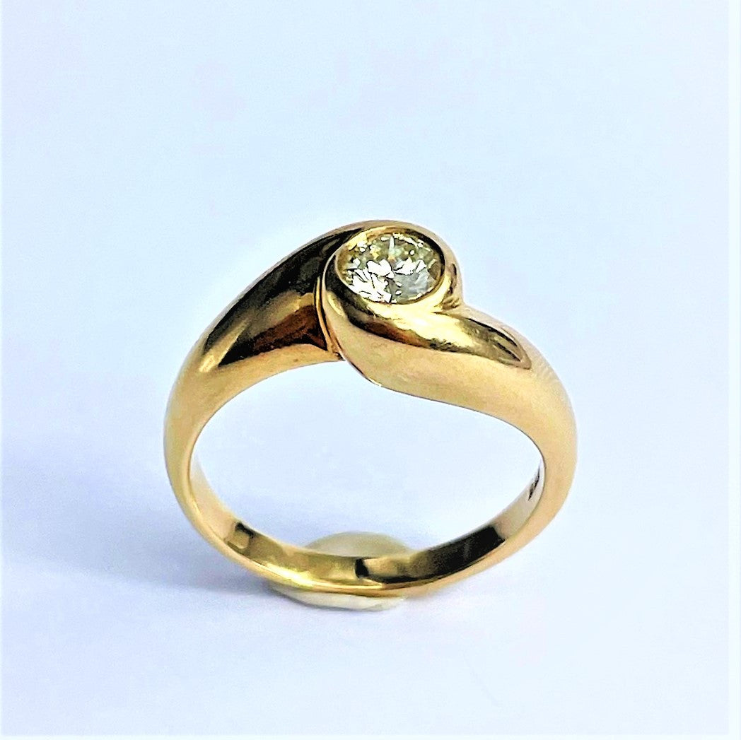 Bague Solitaire Diamant Or jaune