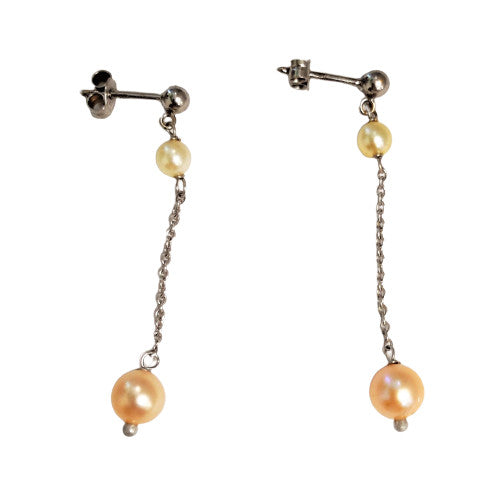 Boucles d'Oreilles Perles de Culture Or blanc