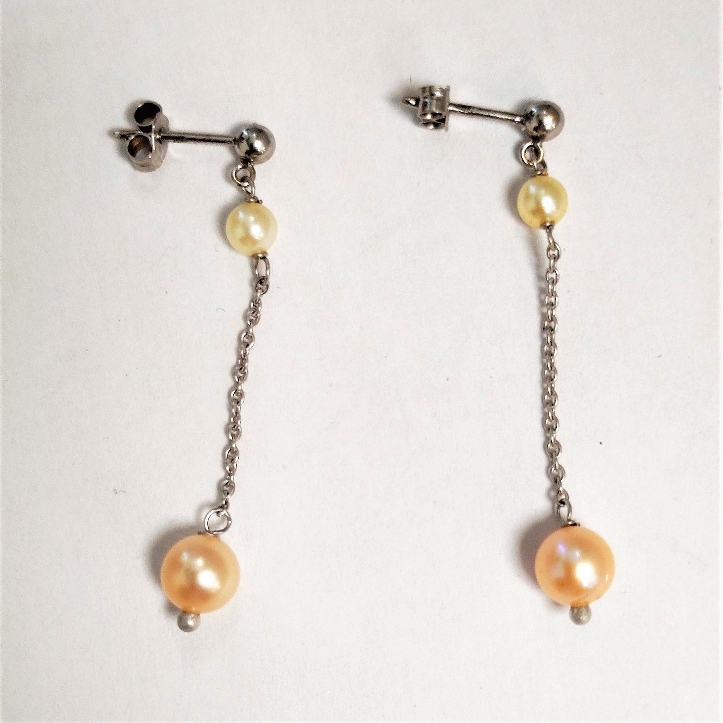 Boucles d'Oreilles Perles de Culture Or blanc