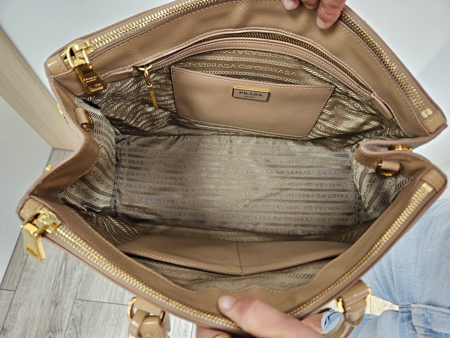 Sac à Bandoulière Prada Saffiano Vernis Cameo""