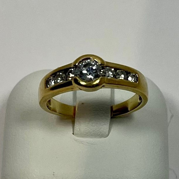 Bague Or Jaune avec Diamants