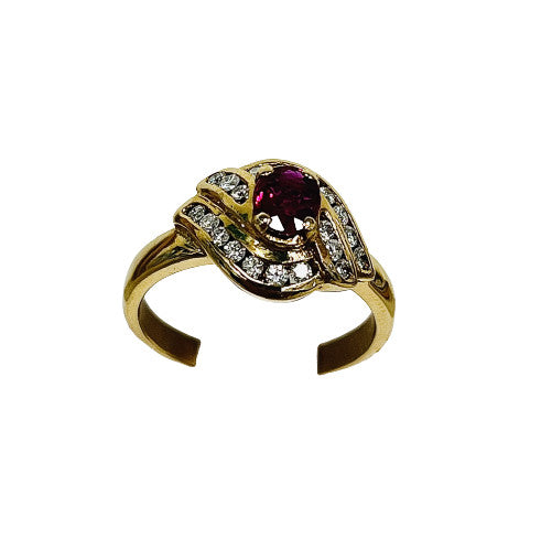 Bague Or Rubis Diamants