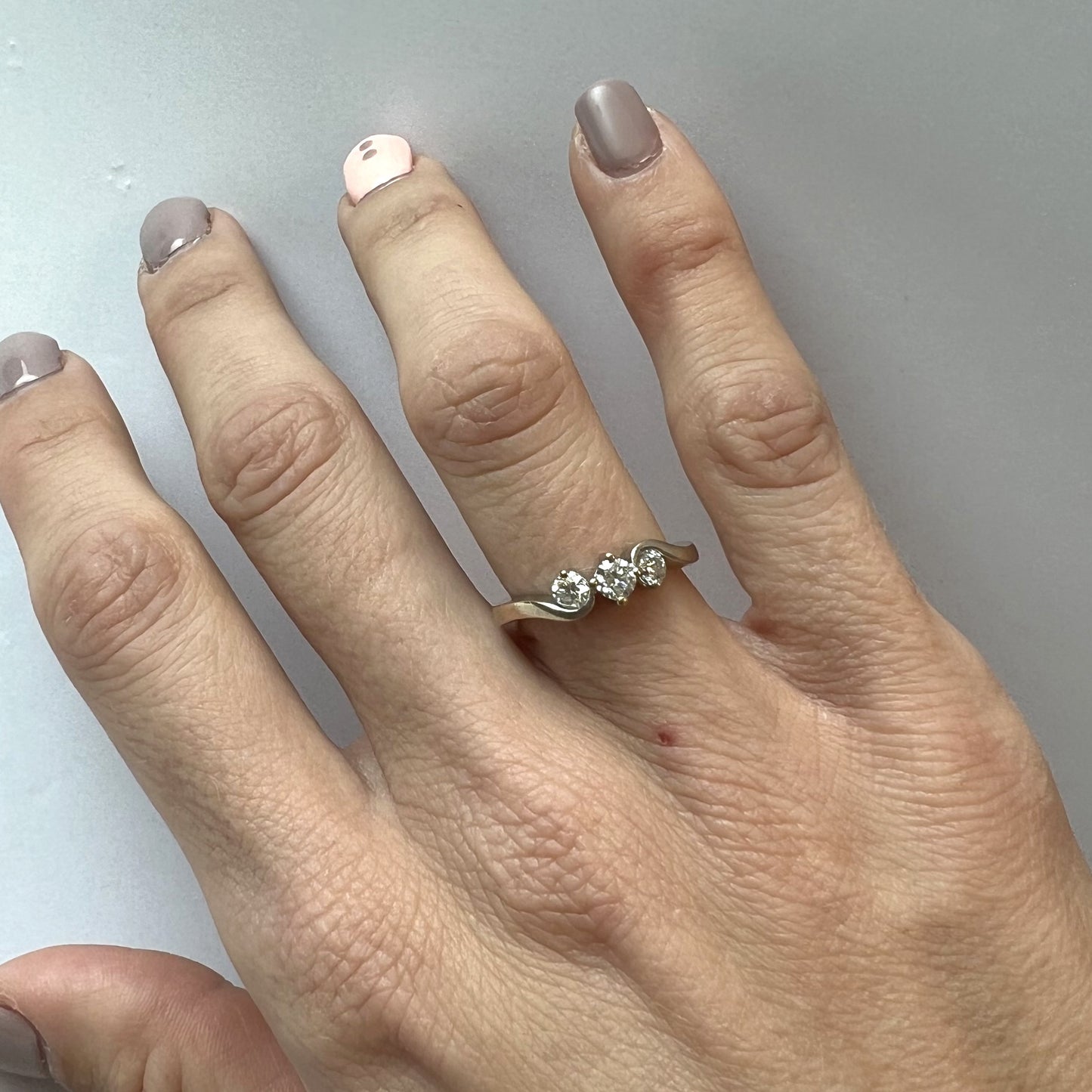 Bague Or Gris avec Diamant