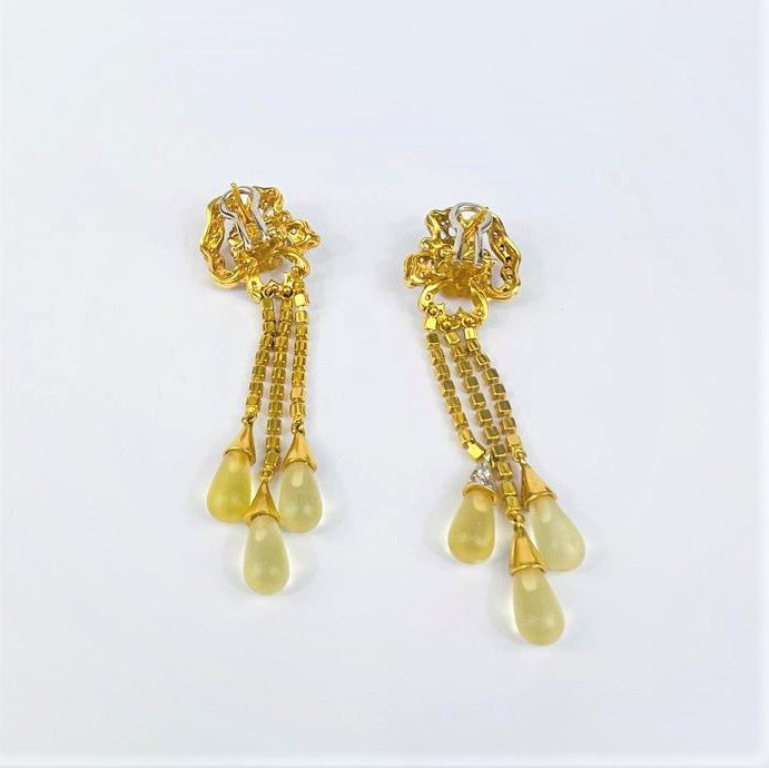 Boucles d'Oreille avec Goutte de Verre