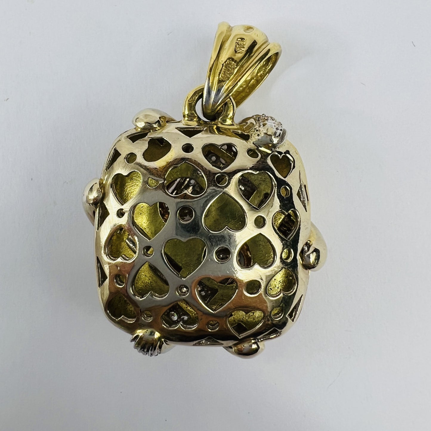 Pendentif Croisé Or Jaune avec Oxydes