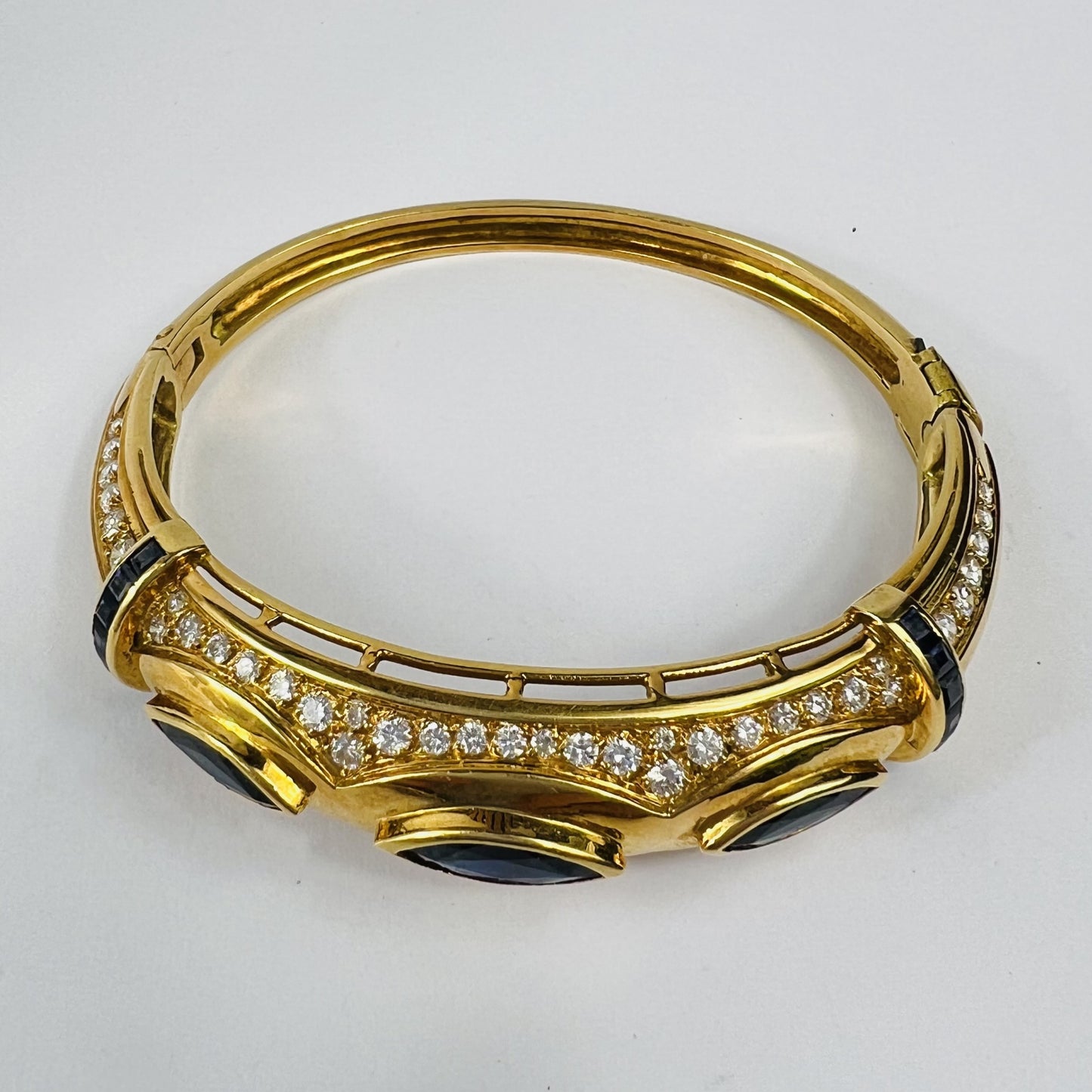 Bracelet Or Jaune avec Saphirs et Diamants