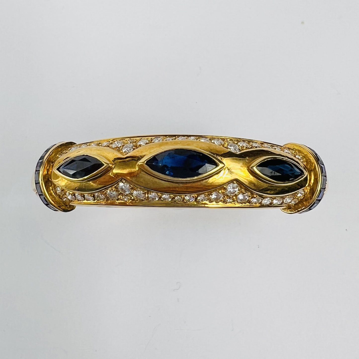 Bracelet Or Jaune avec Saphirs et Diamants