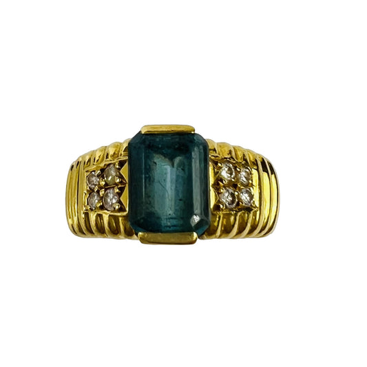 Bague Or Jaune avec Topaze et Diamants