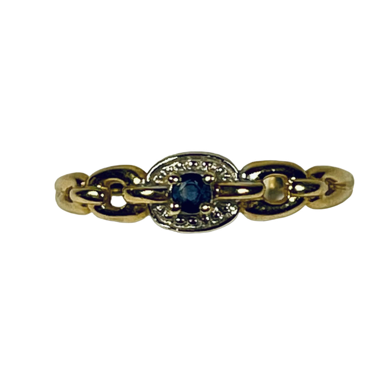 Bague Or Jaune avec Pierre Bleue