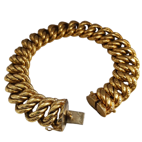 Bracelet maille américaine en or jaune