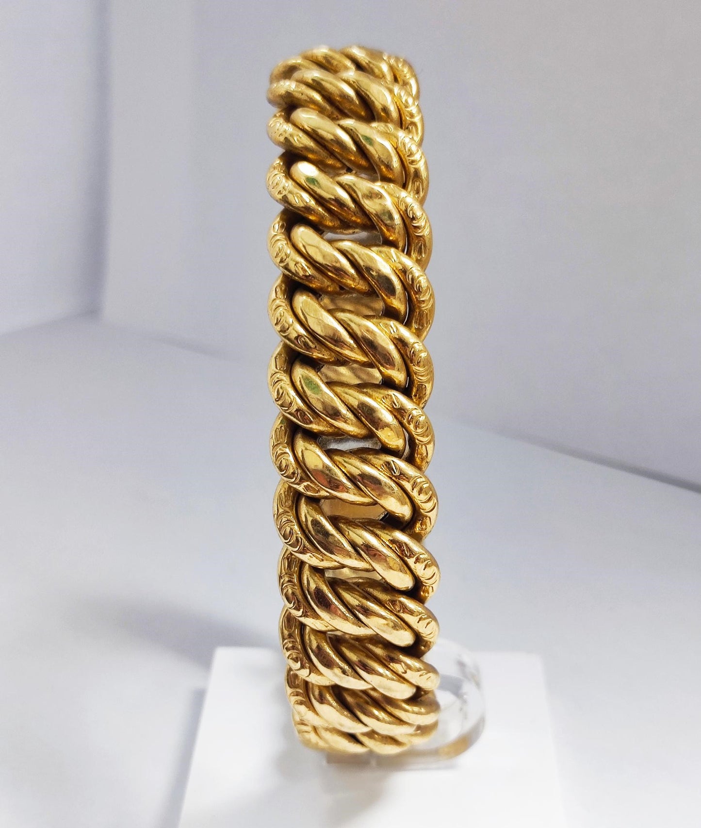 Bracelet maille américaine en or jaune