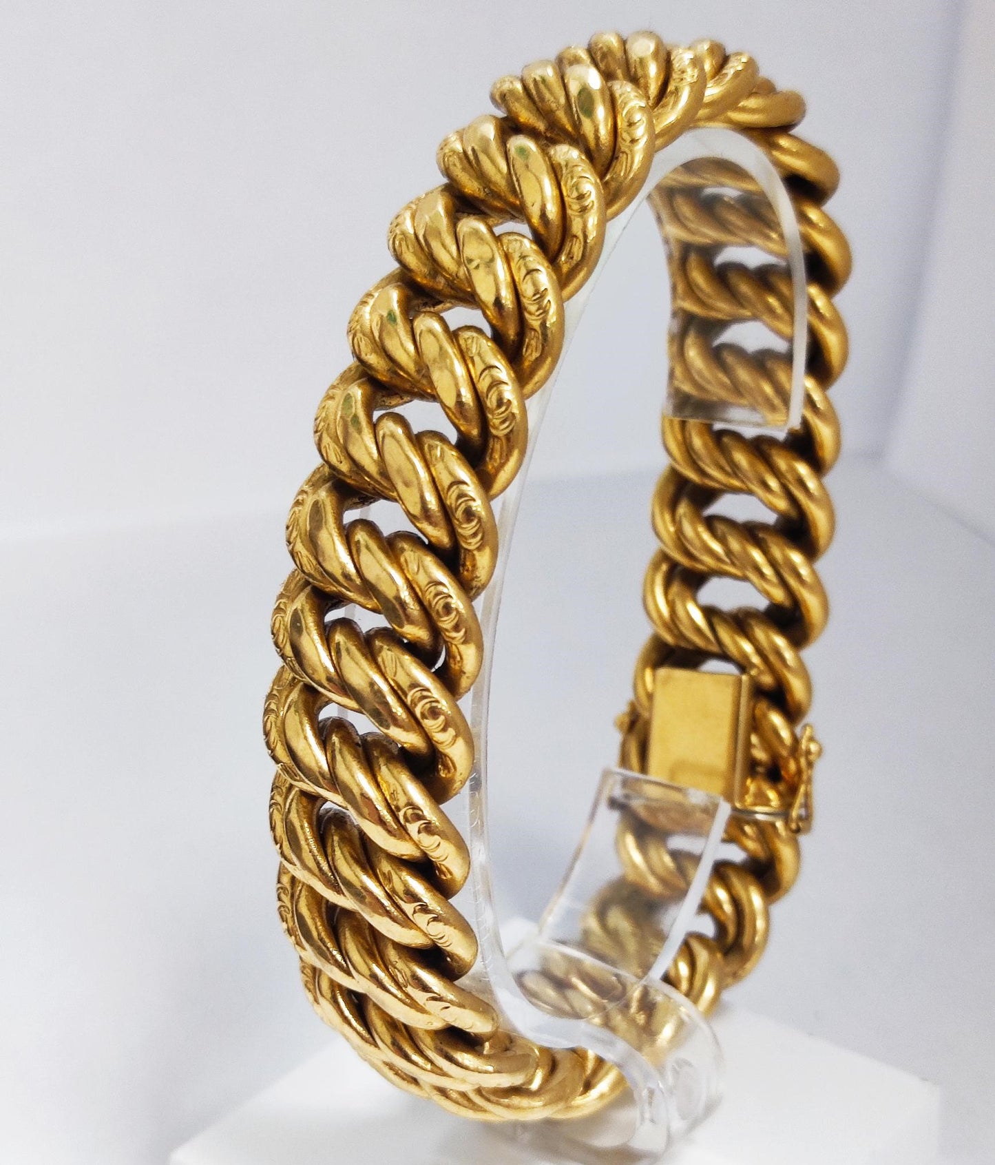 Bracelet maille américaine en or jaune