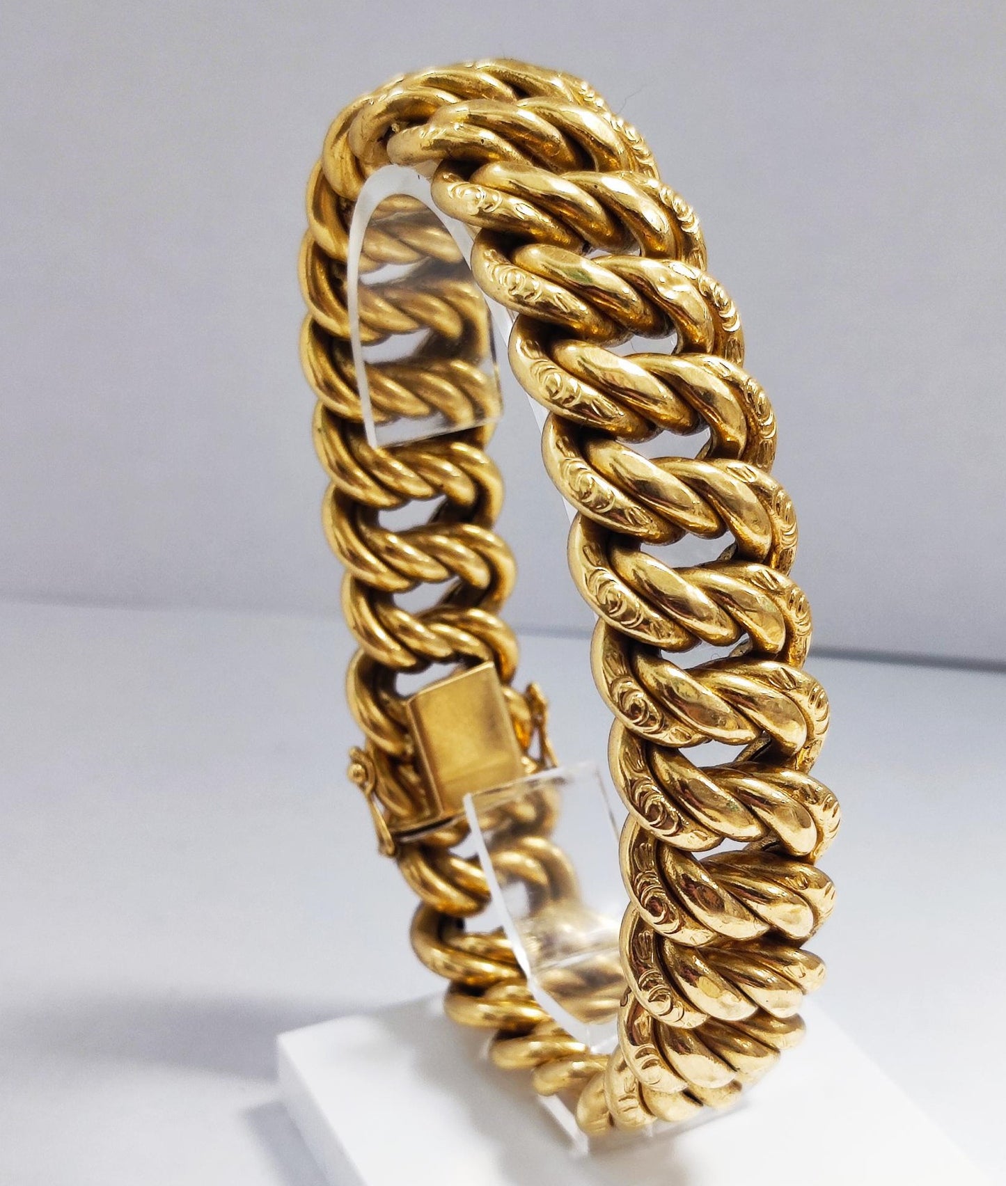 Bracelet maille américaine en or jaune