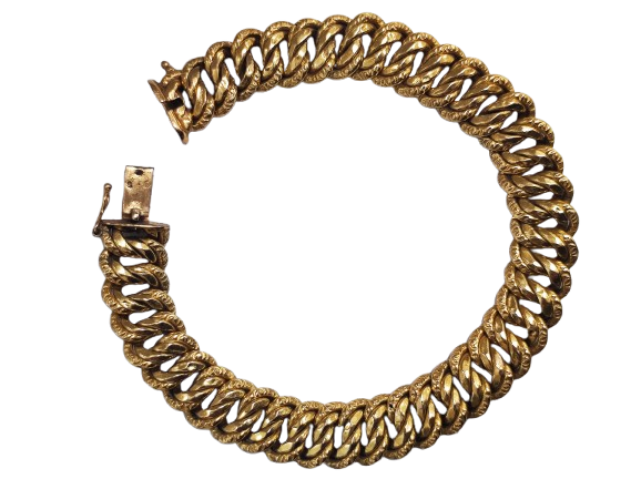 Bracelet Maillon Américain en Or Jaune