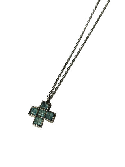 Collier Chaine + Pendentif Croix Topaze