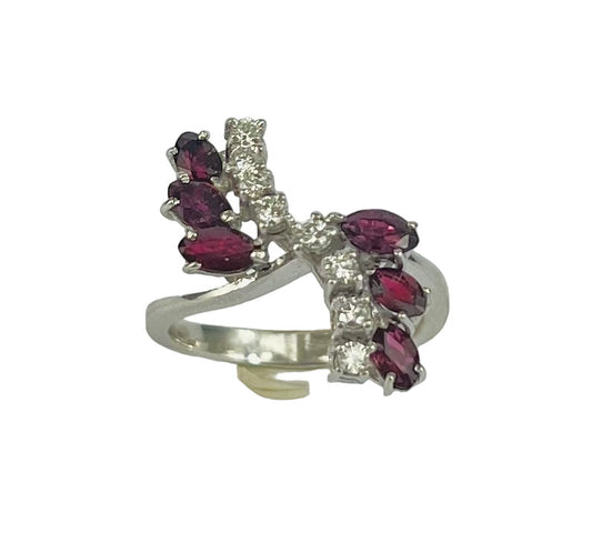 Bague Rubis Diamants Or blanc