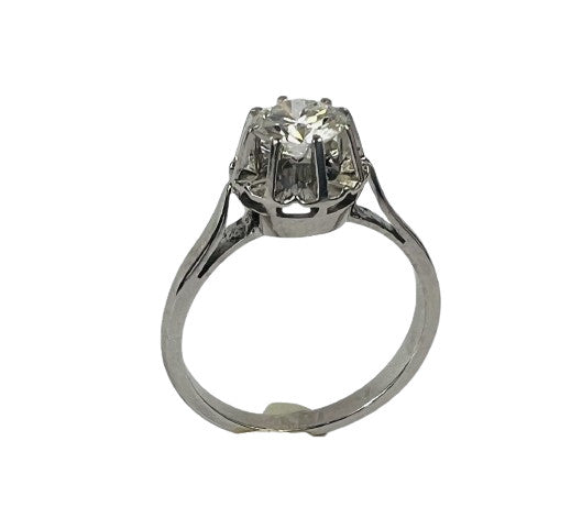 Bague Or Blanc avec Diamant Solitaire 0.65ct