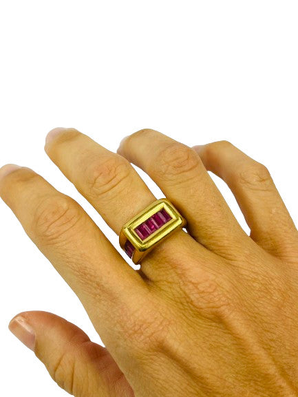 Bague Chevalière ligne de Tourmaline