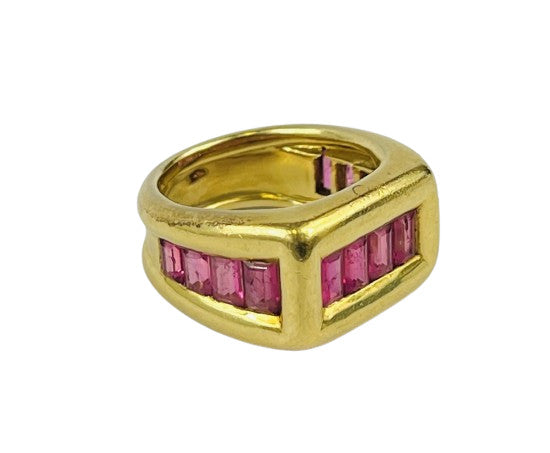 Bague Chevalière ligne de Tourmaline