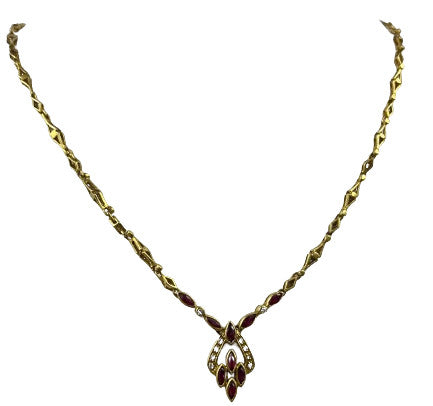 Collier Or avec Rubis et Diamants