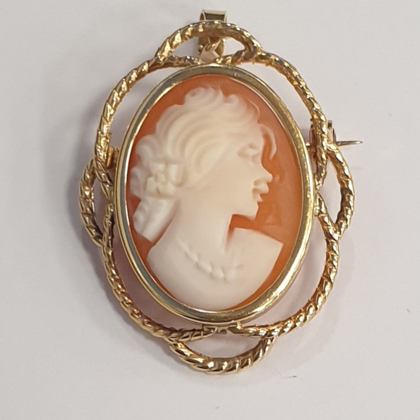 Pendentif/ Broche Or avec Camée