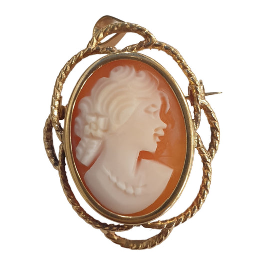 Pendentif/ Broche Or avec Camée