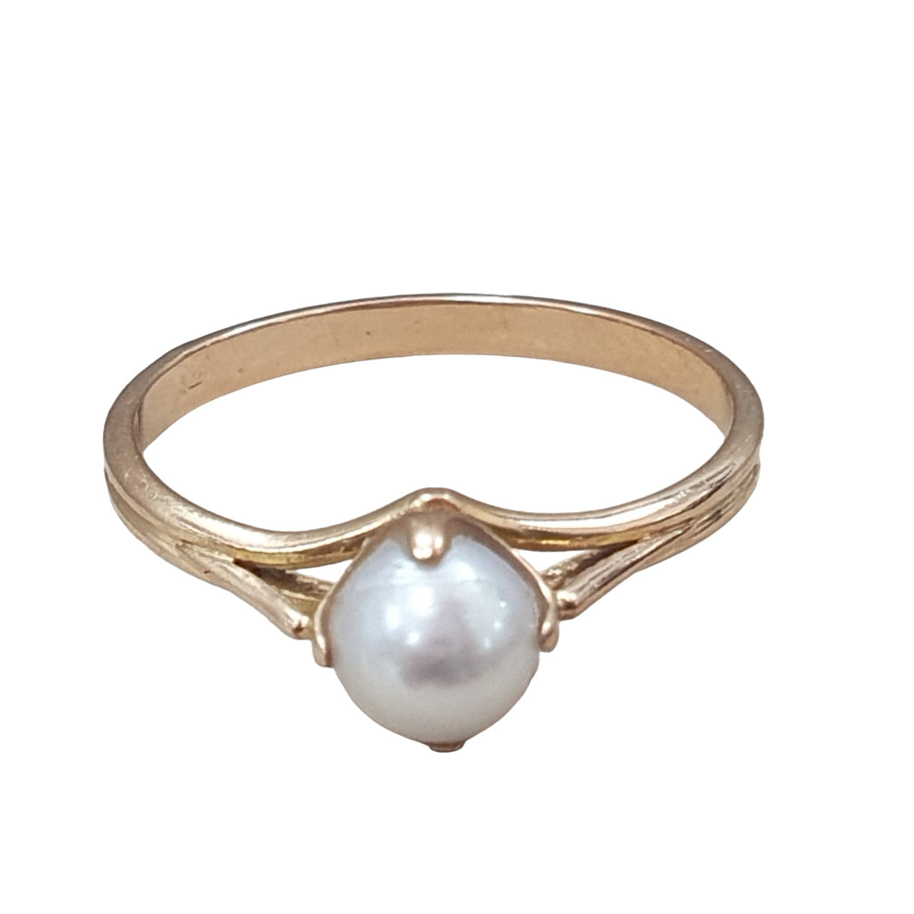 Bague Or avec Perle Blanche