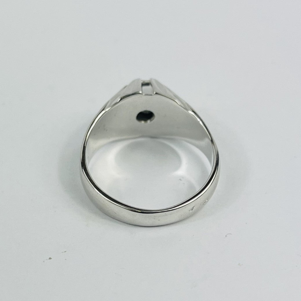 Bague Dôme en Or Blanc avec Diamant 0.10ct