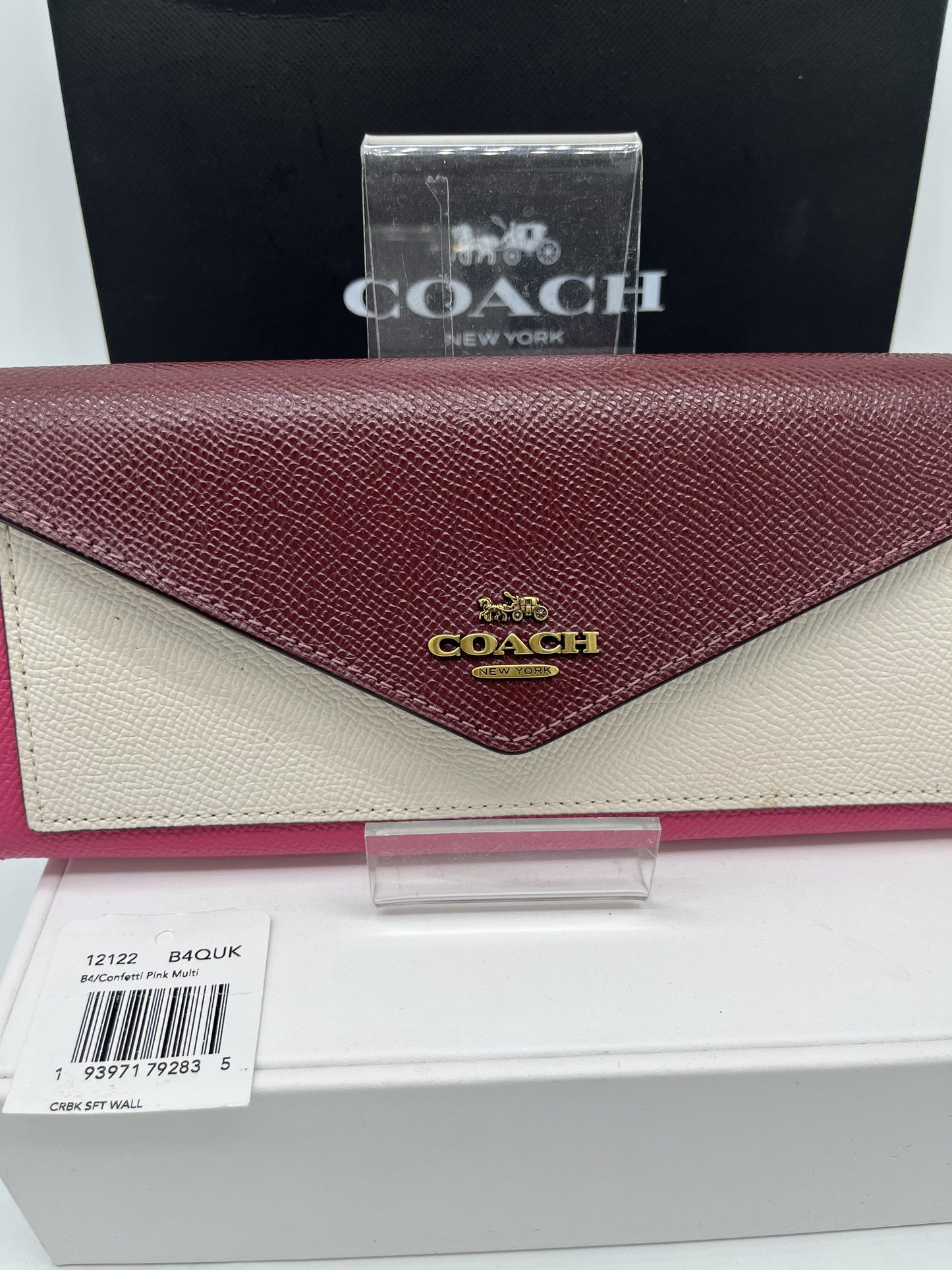 Portefueille COACH NEW YORK Compagnon Confetti pink multi