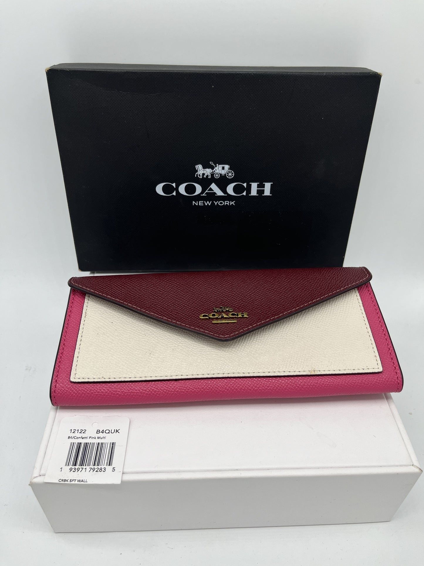 Portefueille COACH NEW YORK Compagnon Confetti pink multi