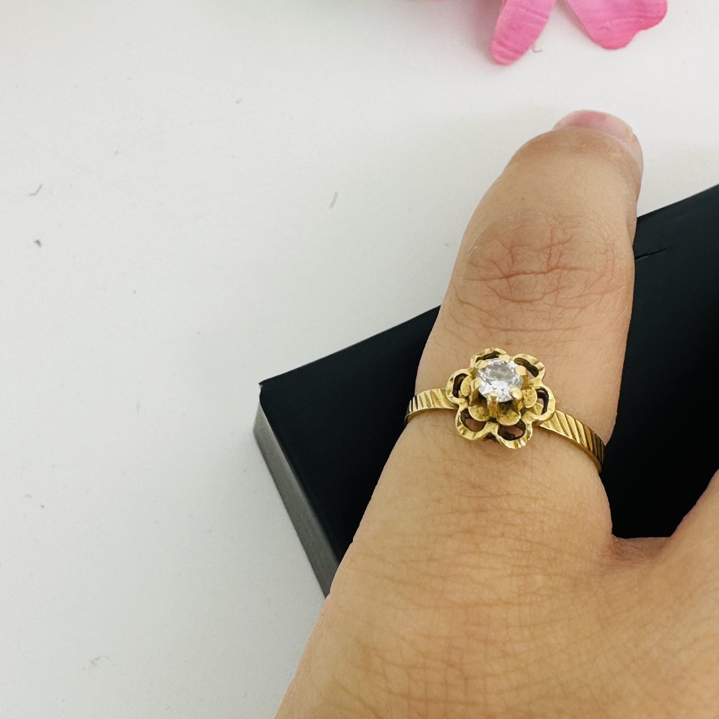 Bague Fleur avec Oxyde