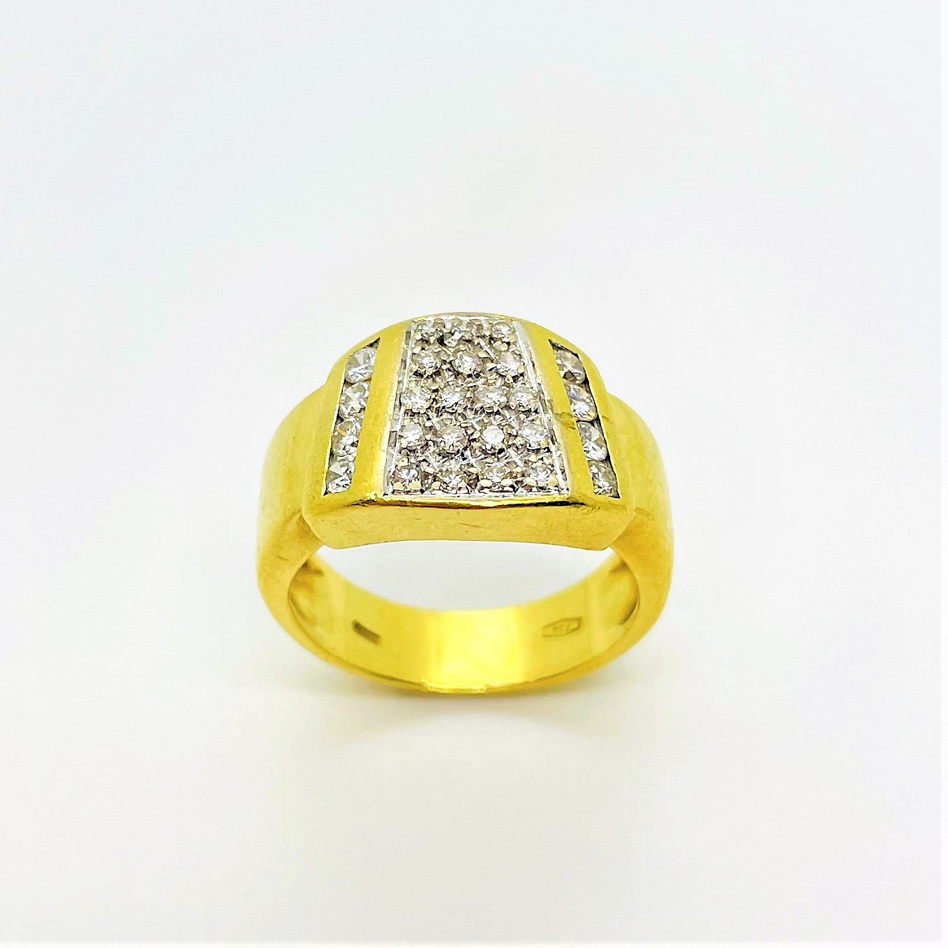 Bague Pavage Diamants Or jaune